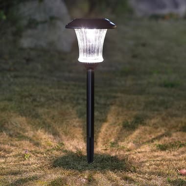 Solar LED integrated Landscape Pathway Light Black 10 luemens Glass lens 